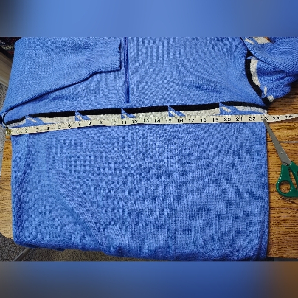 Serac 100% wool sweater, ½ zipper, pullover Men's Turtleneck Winter Blue sz XL. - Picture 5 of 14